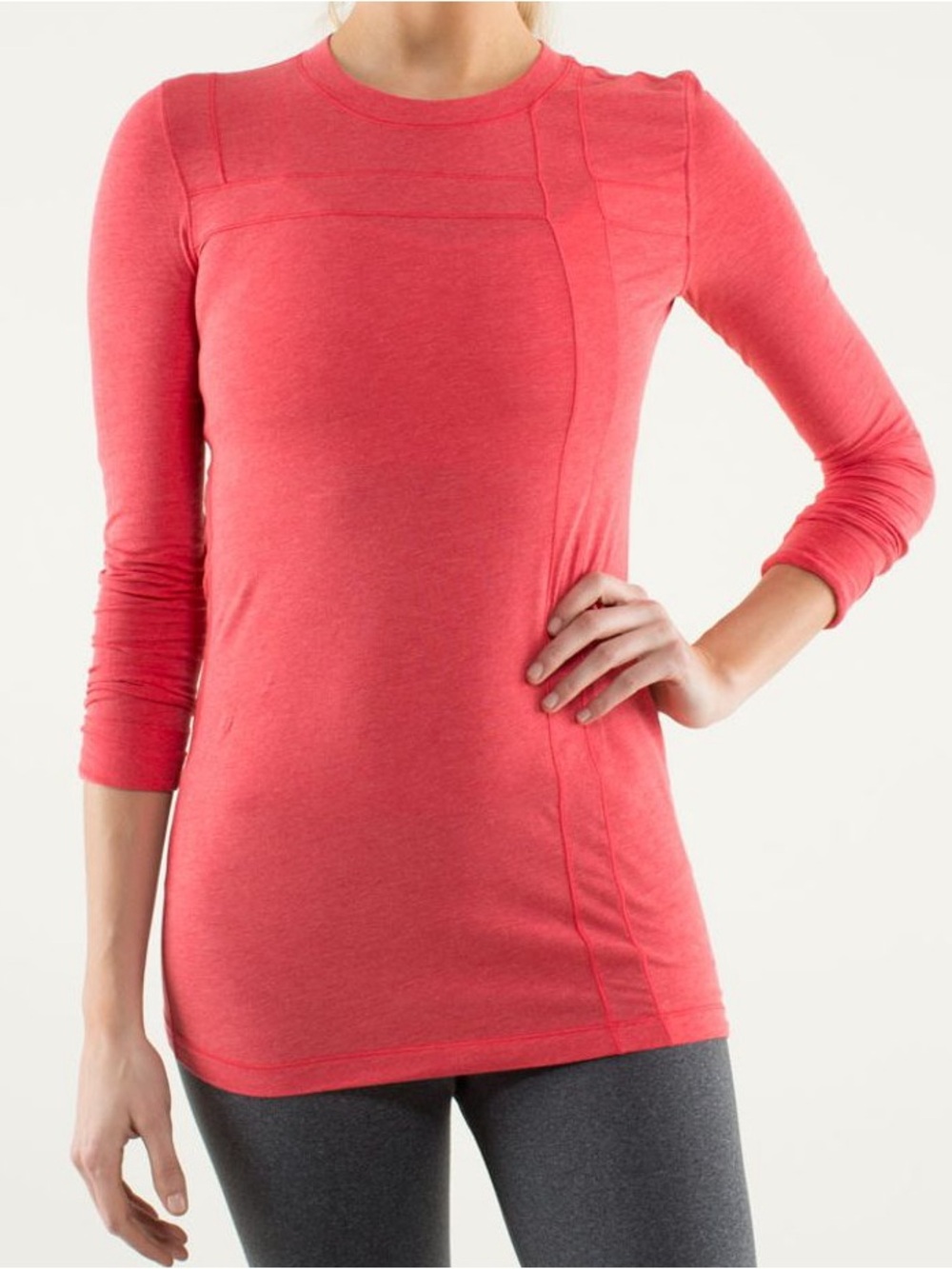 Lululemon Promenade Long Sleeve Top Size 8 Love Red Casual Yoga Gym